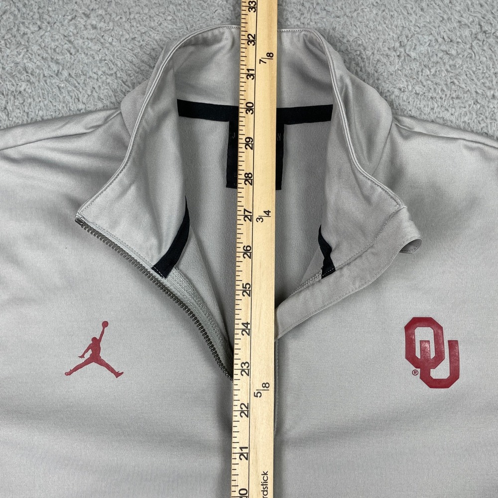 Oklahoma Sooners Jordan Quarter Zip Pullover Mens Small Grey CN9871-012 OU - Picture 7 of 12